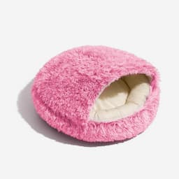 Calming Plush Semi-Enclosed Pet Nest Bed, Pink / S