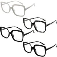 4 Pack Stylish Square Chic Reading Glasses for Women R2014